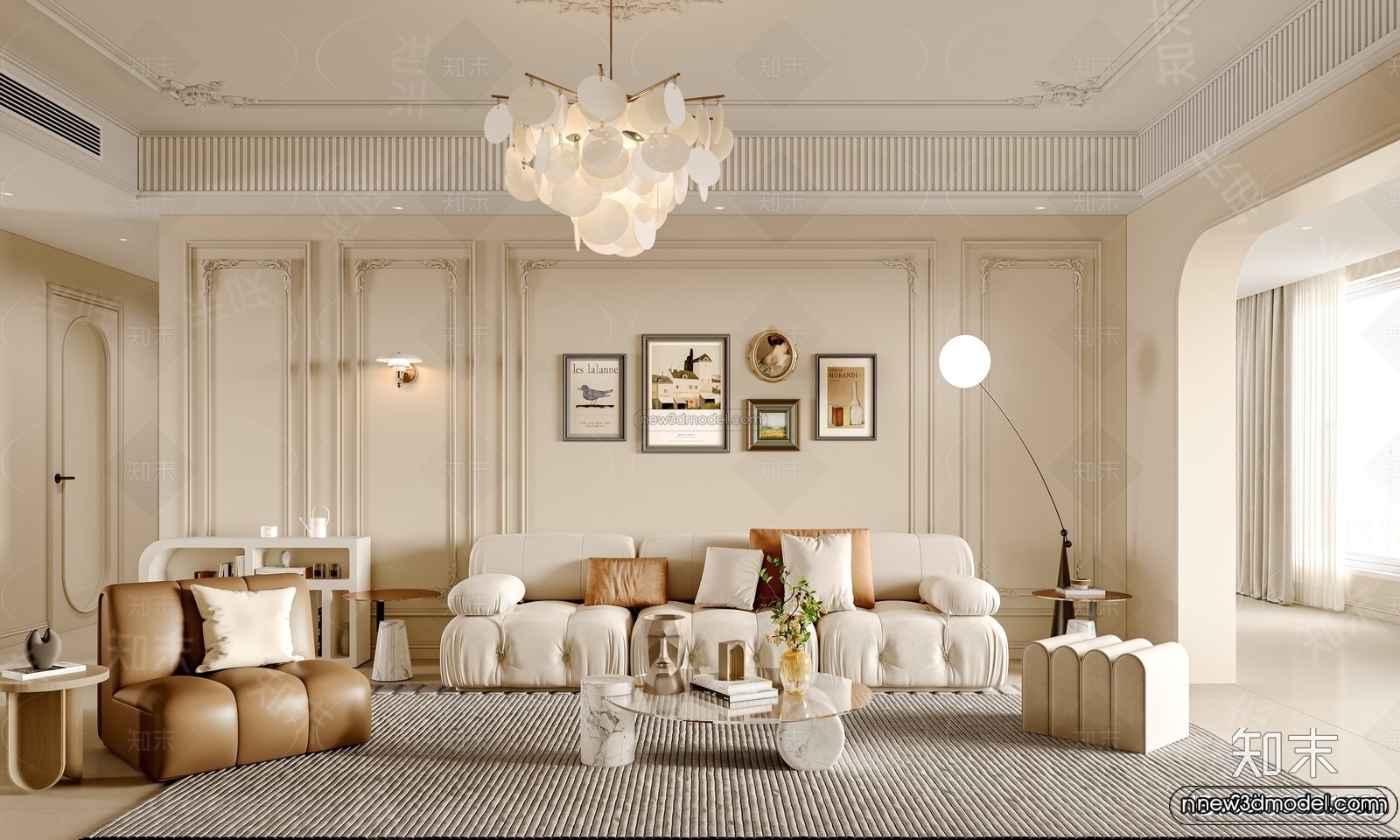 Modern Style Interior 3D Blocks and 3D Models – Living Room 3D Scene – 026 – CORONA - thumbnail 4