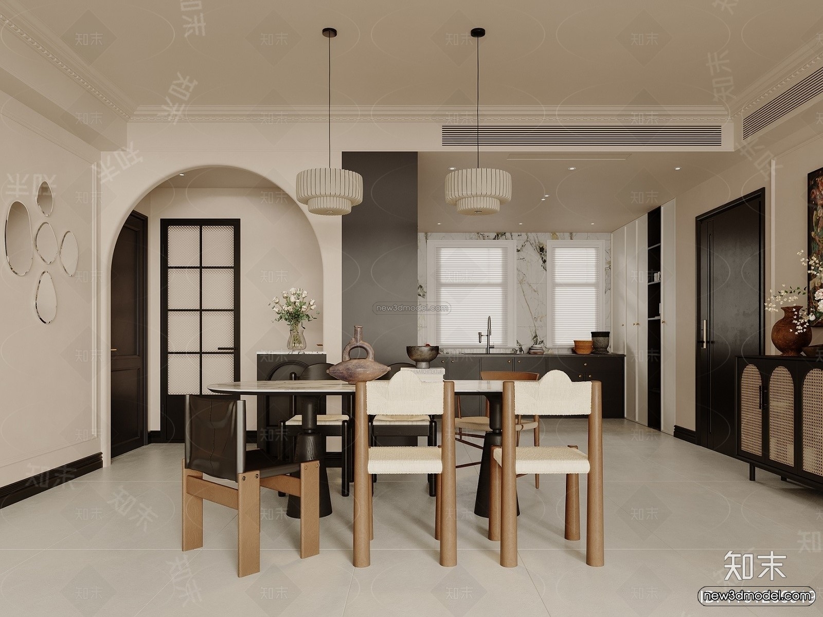 Modern Style Interior 3D Blocks and 3D Models – Living Room 3D Scene – 251 – CORONA - thumbnail 2