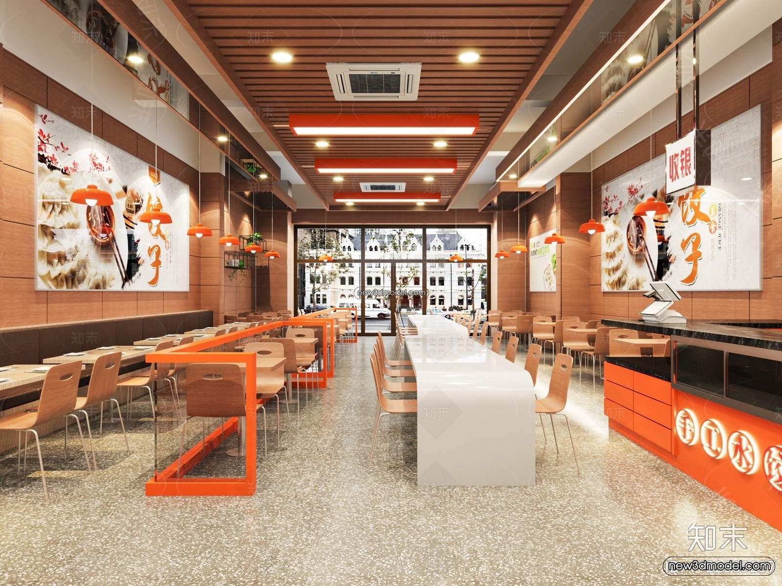 Restaurant and Fastfood 3D Scene – 3D Blocks – 103 – VRAY - thumbnail 2