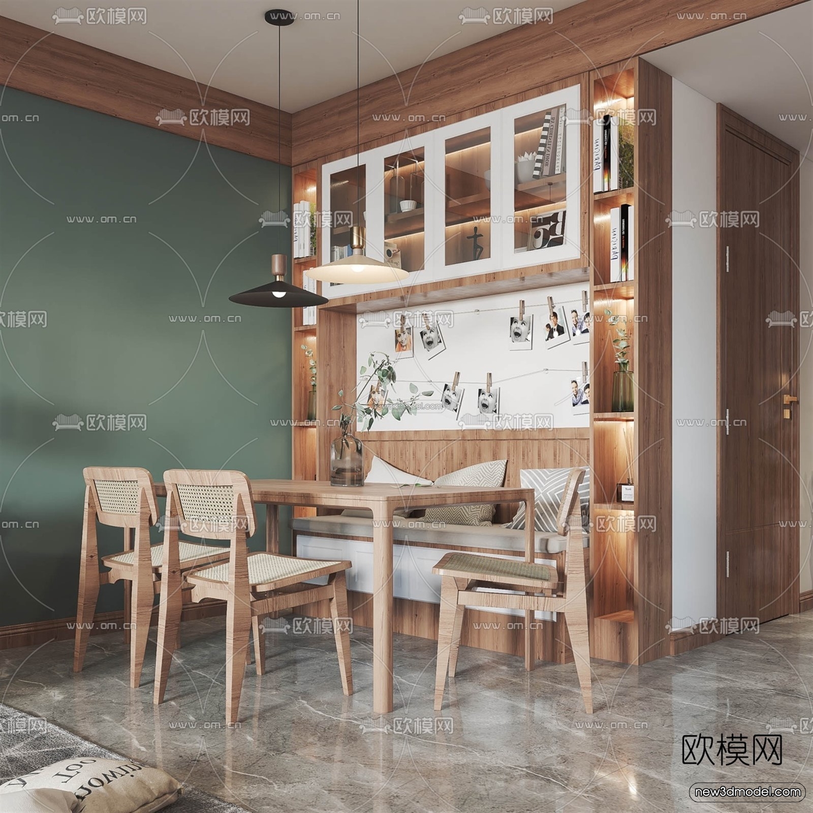 Nordic Style Interior 3D Blocks – Living Room 3D Model – 159 – VRAY - thumbnail 4