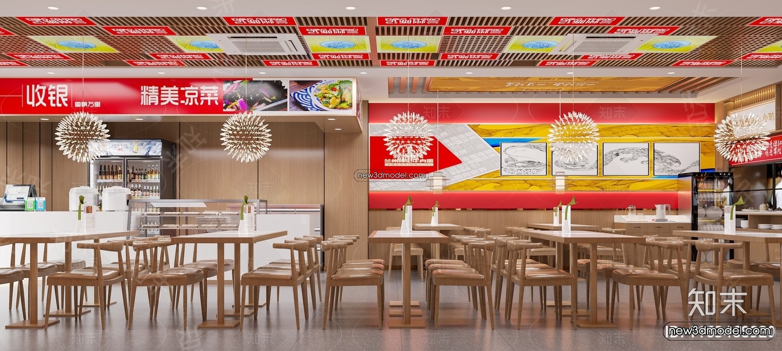 Restaurant and Fastfood 3D Scene – 3D Blocks – 105 – CORONA - thumbnail 3