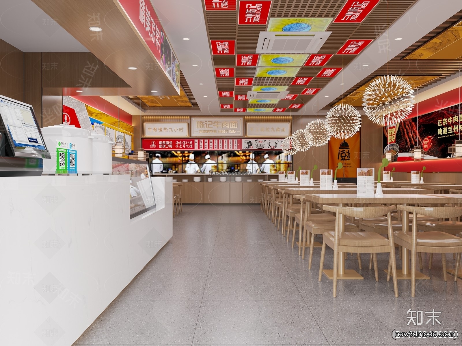 Restaurant and Fastfood 3D Scene – 3D Blocks – 105 – CORONA - thumbnail 2