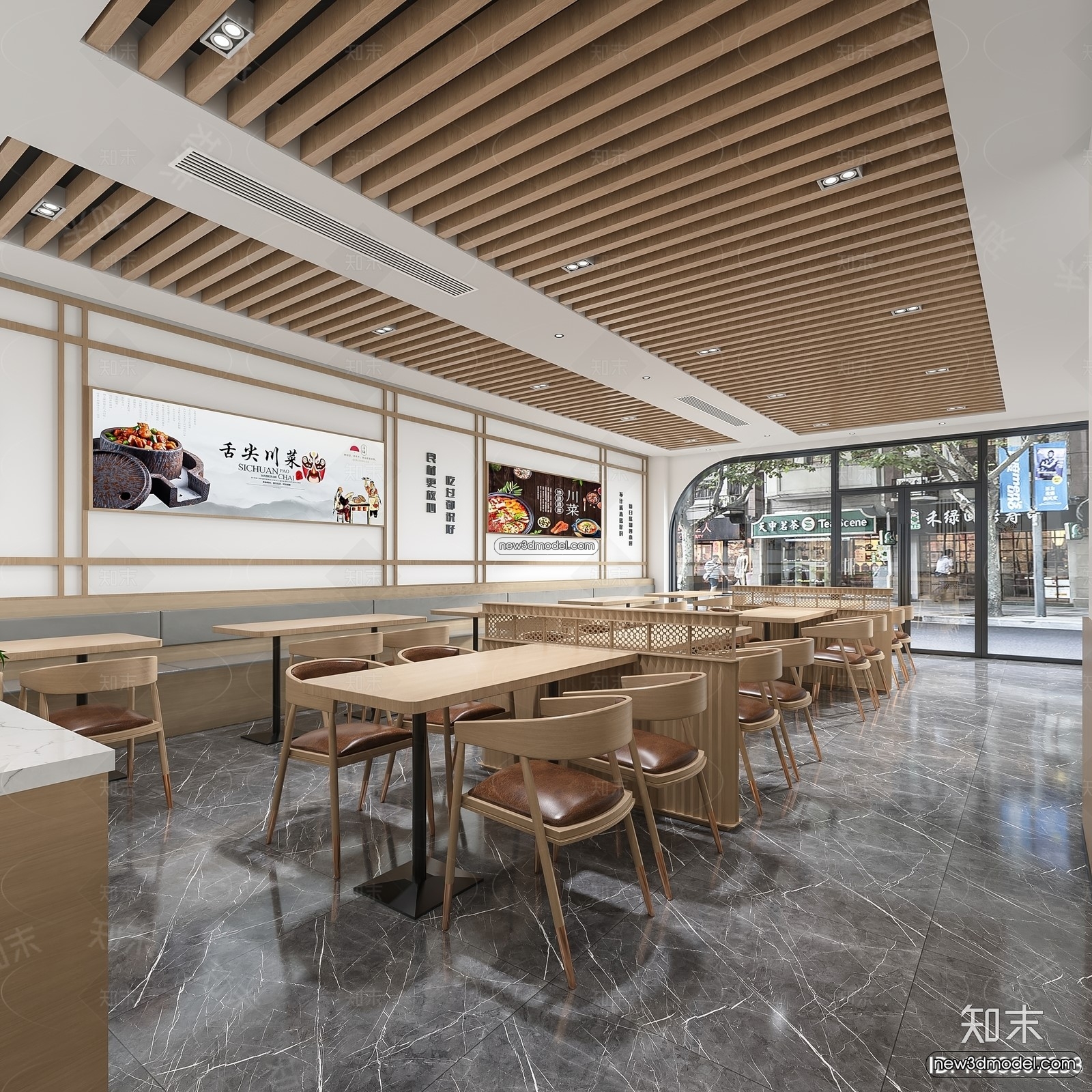 Restaurant and Fastfood 3D Scene – 3D Blocks – 107 – CORONA - thumbnail 2