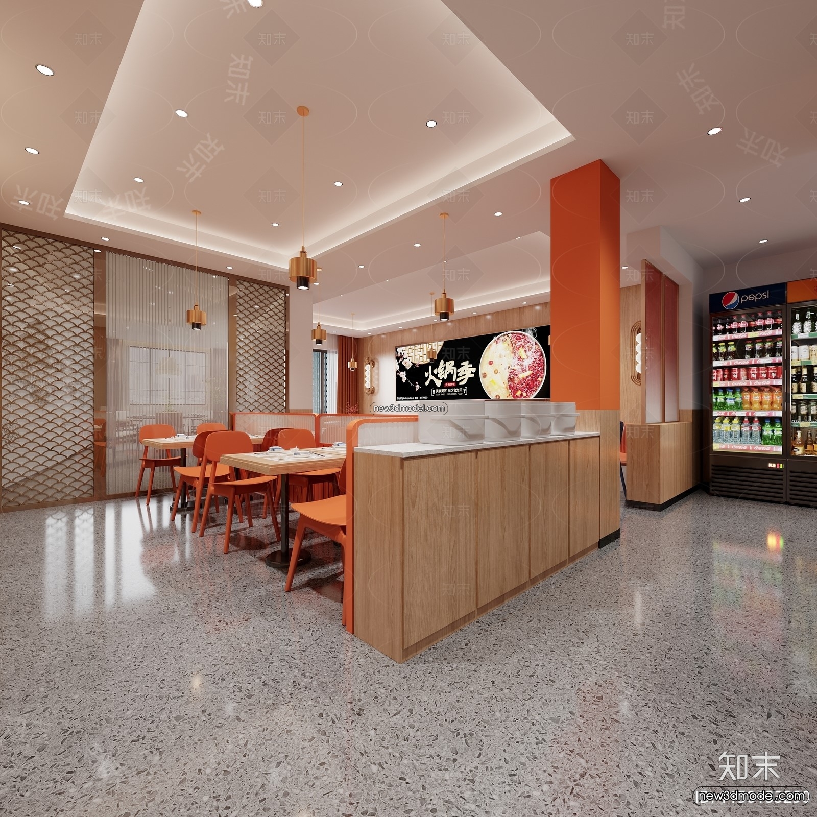Restaurant and Fastfood 3D Scene – 3D Blocks – 108 – CORONA - thumbnail 4