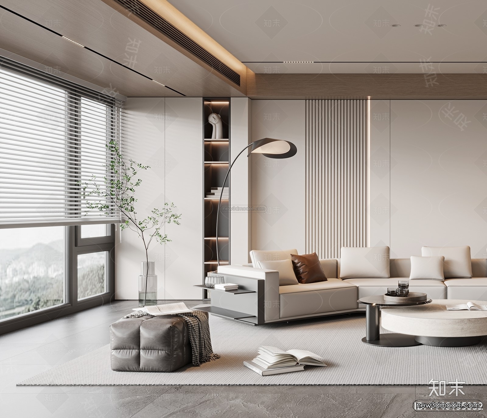 Modern Style Interior 3D Blocks and 3D Models – Living Room 3D Scene – 254 – CORONA - thumbnail 2