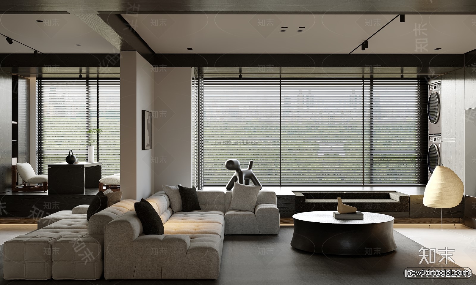 Modern Style Interior 3D Blocks and 3D Models – Living Room 3D Scene – 255 – CORONA - thumbnail 4