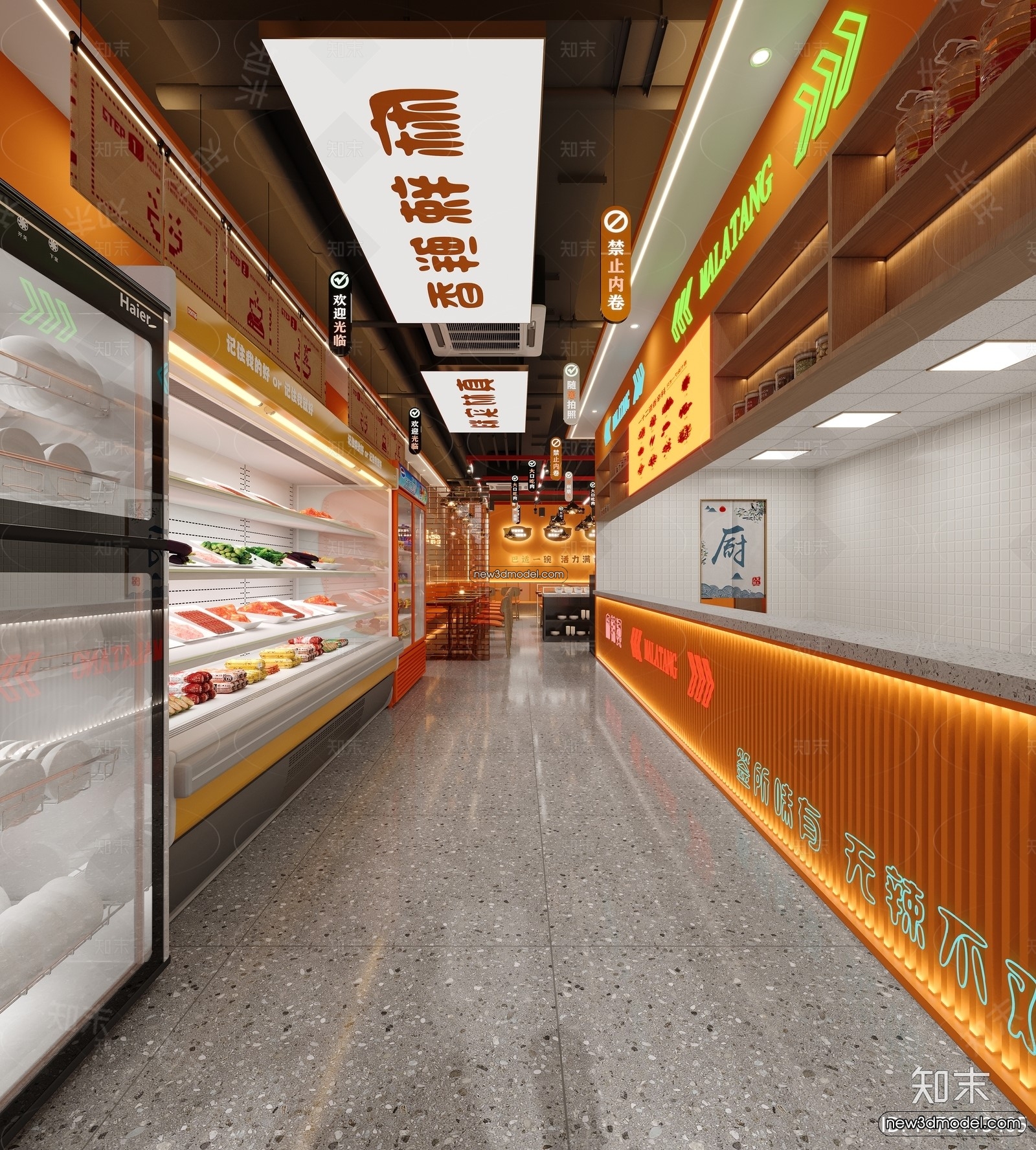 Restaurant and Fastfood 3D Scene – 3D Blocks – 109 – CORONA - thumbnail 2