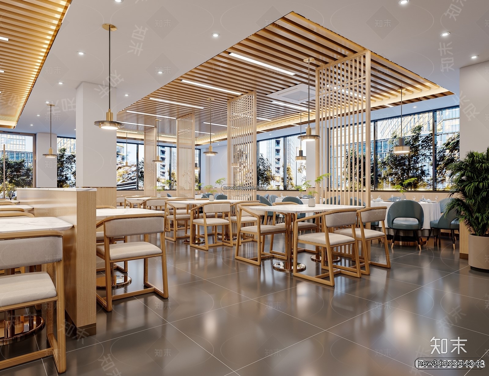 Restaurant and Fastfood 3D Scene – 3D Blocks – 110 – CORONA - thumbnail 2