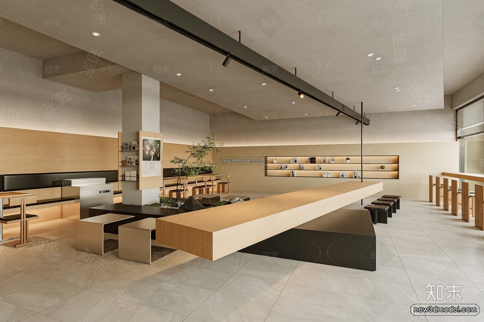 Restaurant and Fastfood 3D Scene – 3D Blocks – 114 – VRAY - thumbnail 2