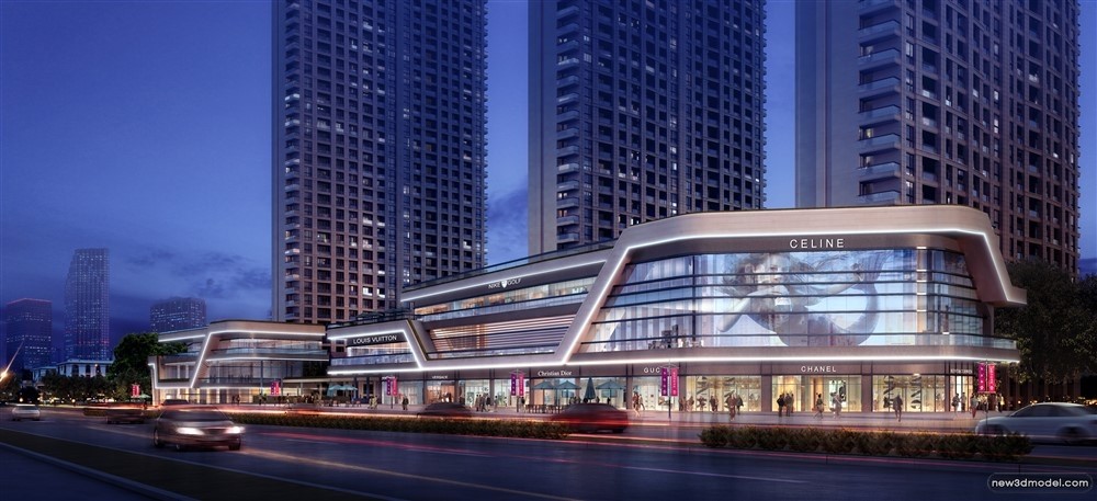 3D Models of Commercial Building – Exterior 3D Scenes – 775 – VRAY - thumbnail 2