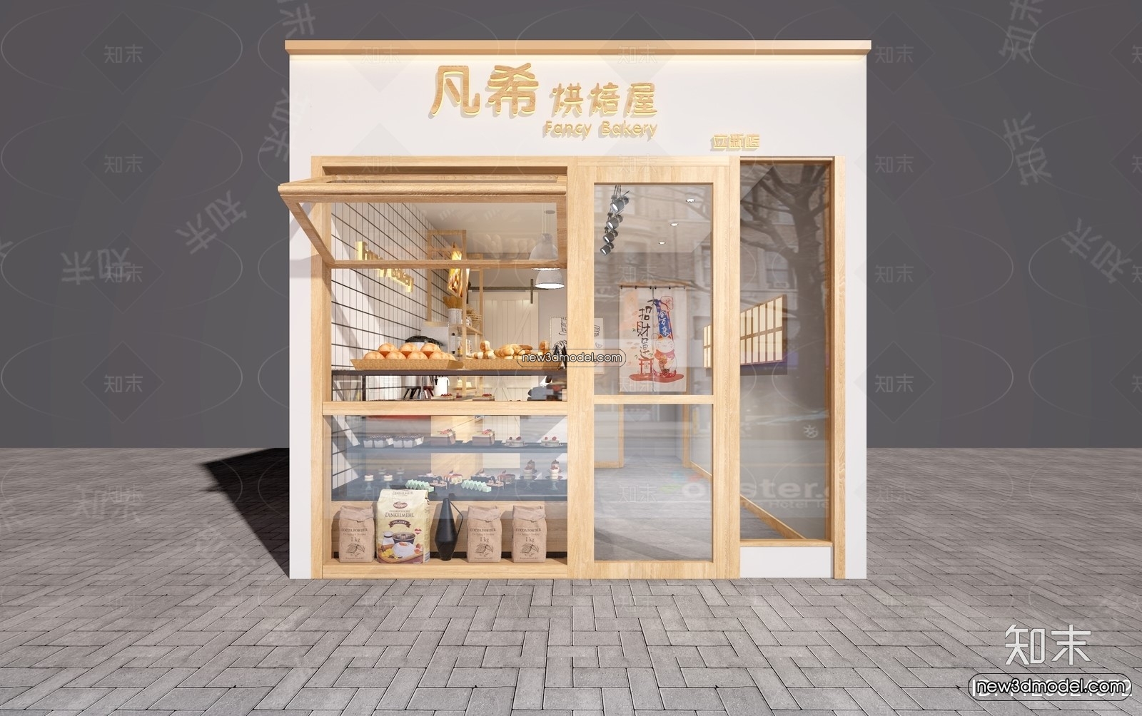 Restaurant and Fastfood 3D Scene – 3D Blocks – 117 – VRAY - thumbnail 2