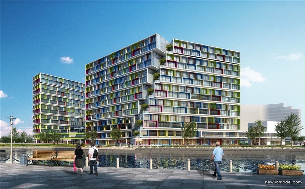 3D Models of Commercial Building – Exterior 3D Scenes – 776 – VRAY - thumbnail 3