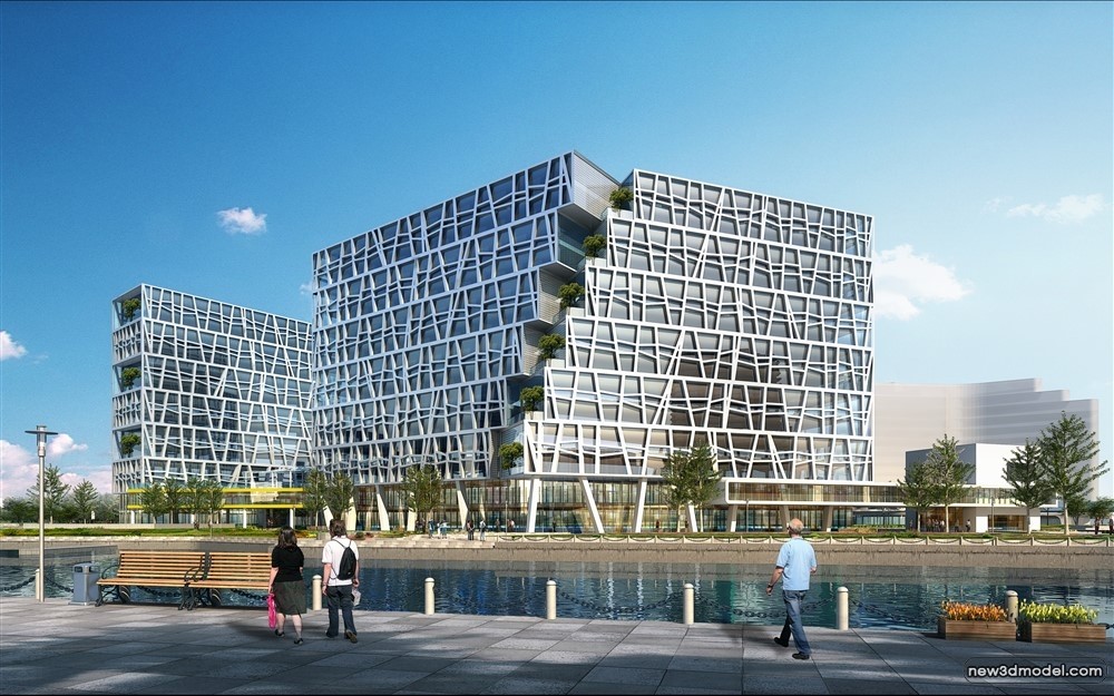 3D Models of Commercial Building – Exterior 3D Scenes – 776 – VRAY - thumbnail 2