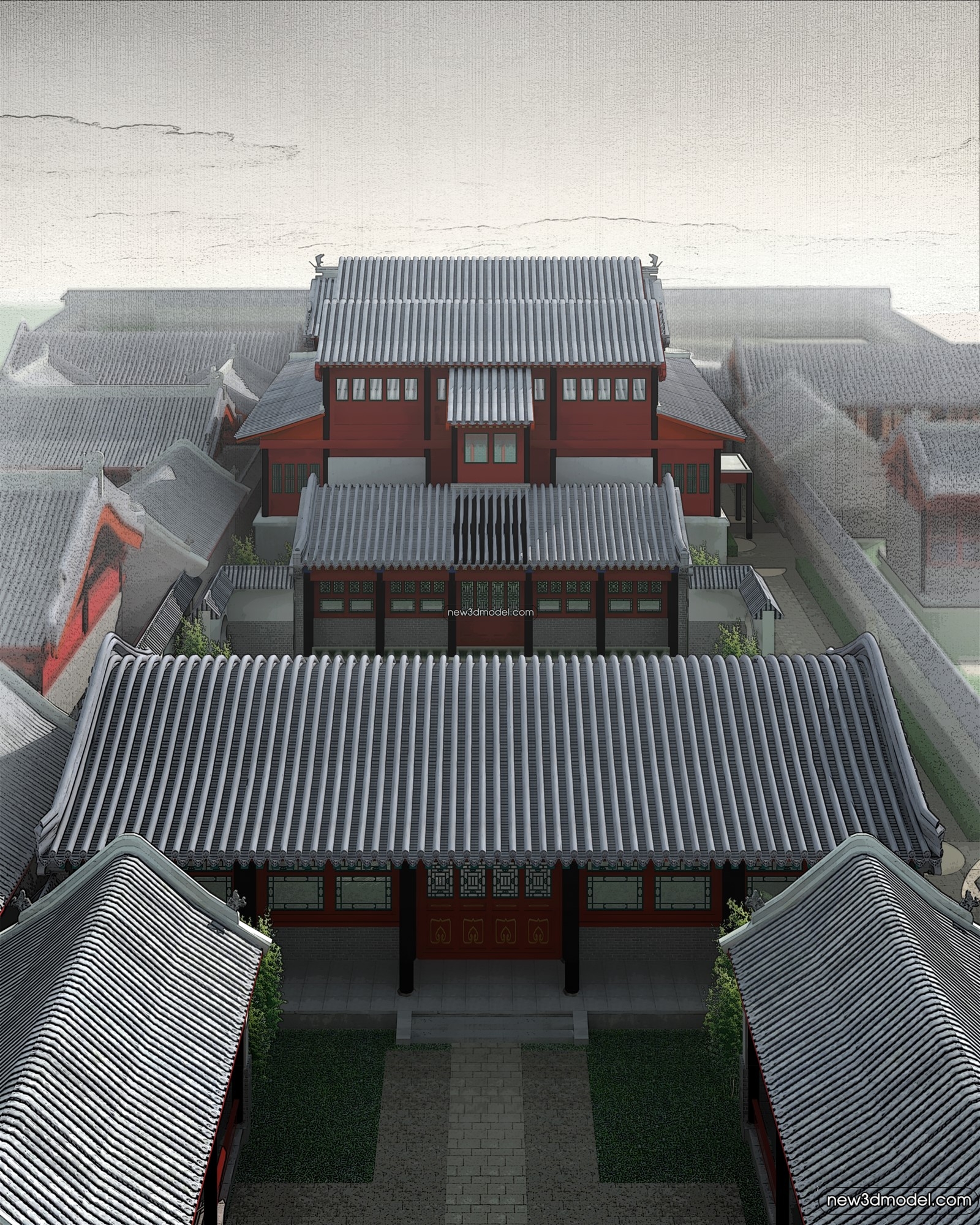Exterior 3D Models of Pagoda – 3D Scenes – 083 – VRAY - thumbnail 2