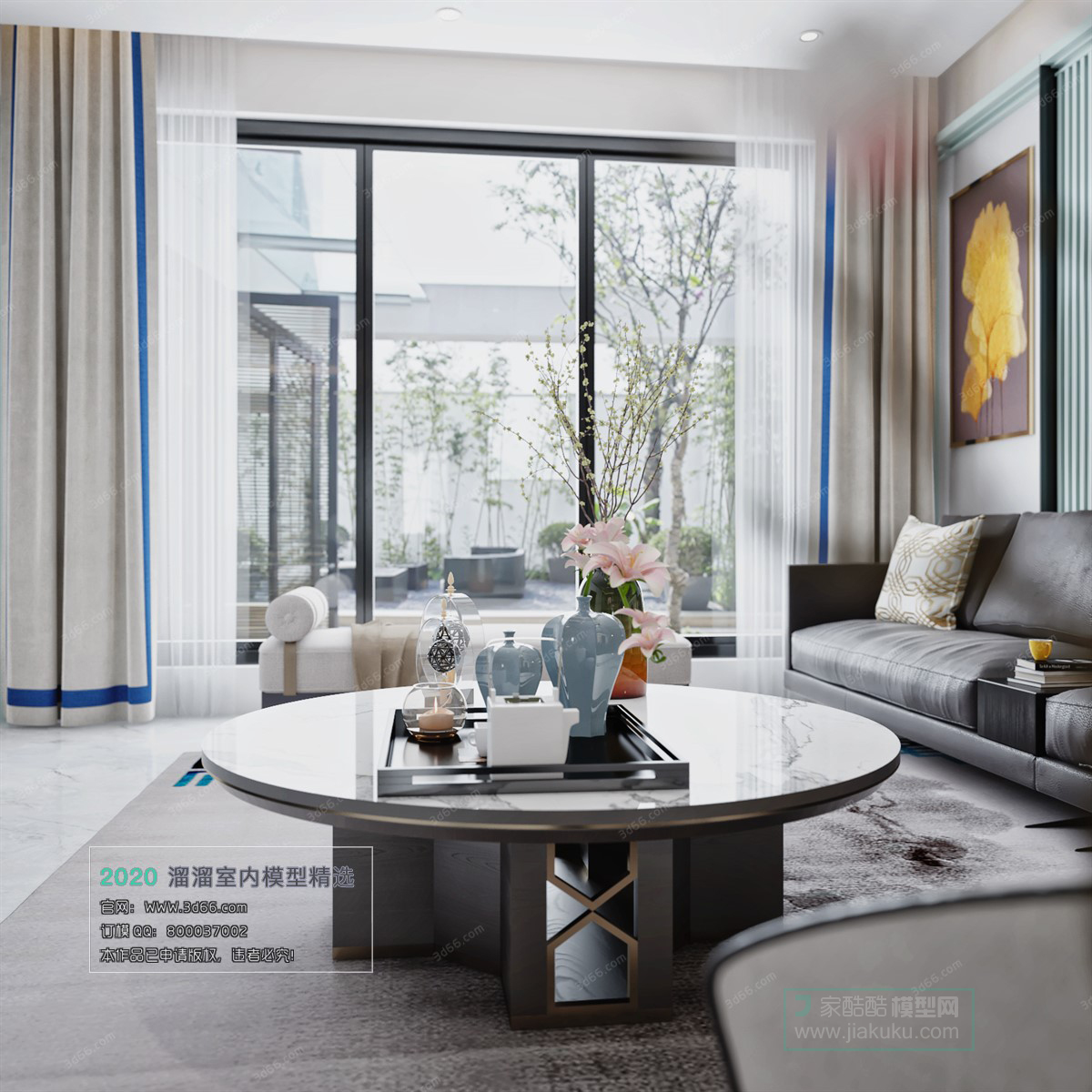 LIVING ROOM – CHINESE STYLE – 3D MODELS – VRAY – 002 - thumbnail 3