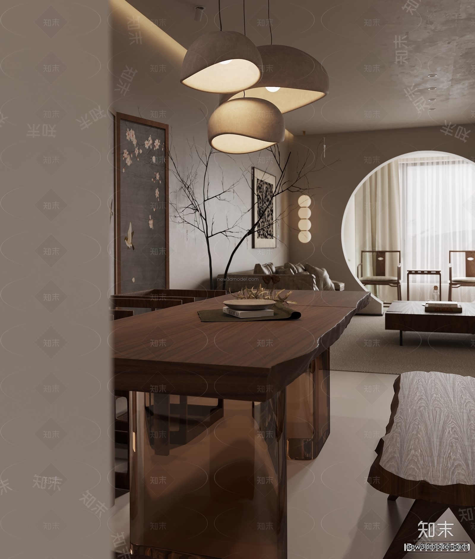 Modern Style Interior 3D Blocks and 3D Models – Living Room 3D Scene – 269 – CORONA - thumbnail 4