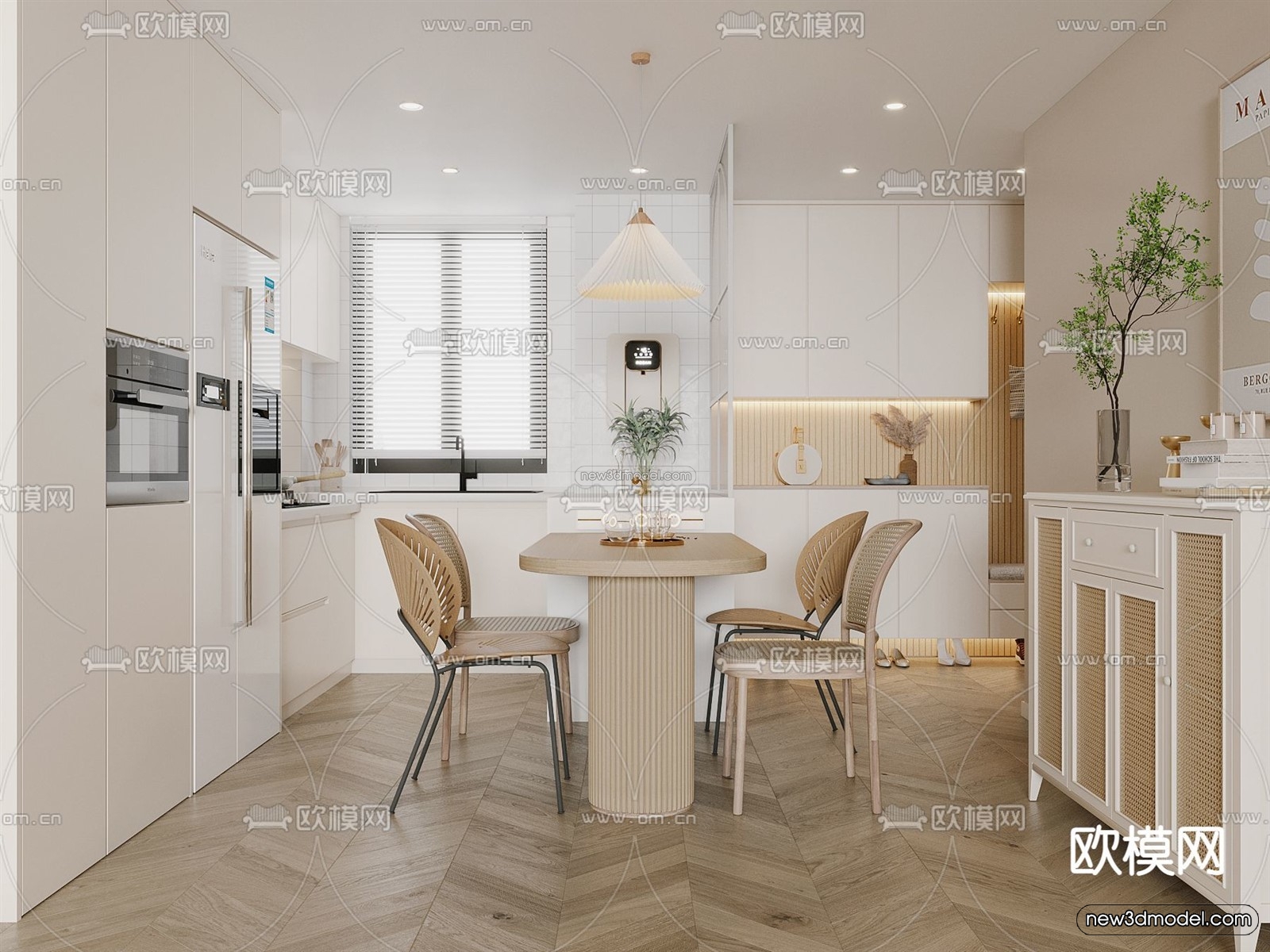 Nordic Style Interior 3D Blocks – Living Room 3D Model – 240 – VRAY - thumbnail 3