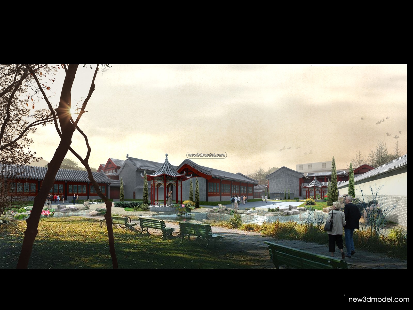 Exterior 3D Models of Pagoda – 3D Scenes – 083 – VRAY - thumbnail 3
