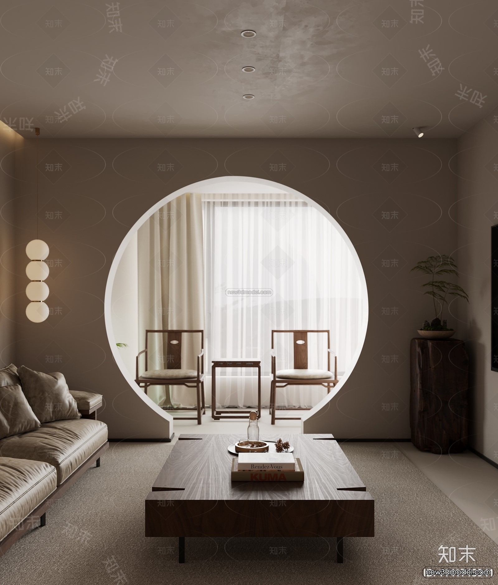 Modern Style Interior 3D Blocks and 3D Models – Living Room 3D Scene – 269 – CORONA - thumbnail 3