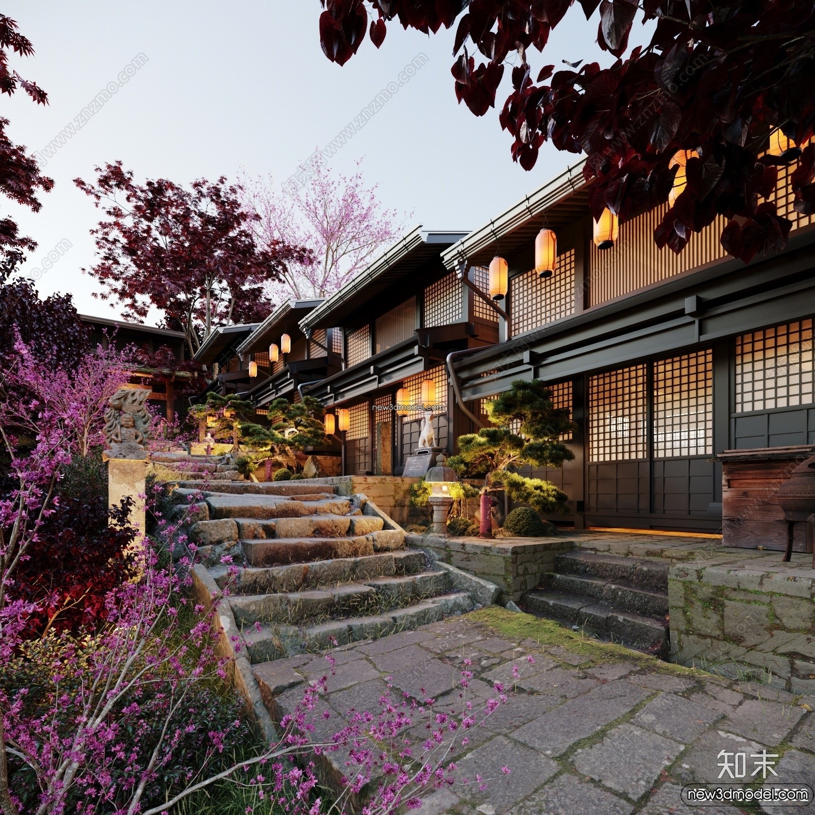 Exterior 3D Models of Pagoda – 3D Scenes – 078 – VRAY - thumbnail 3