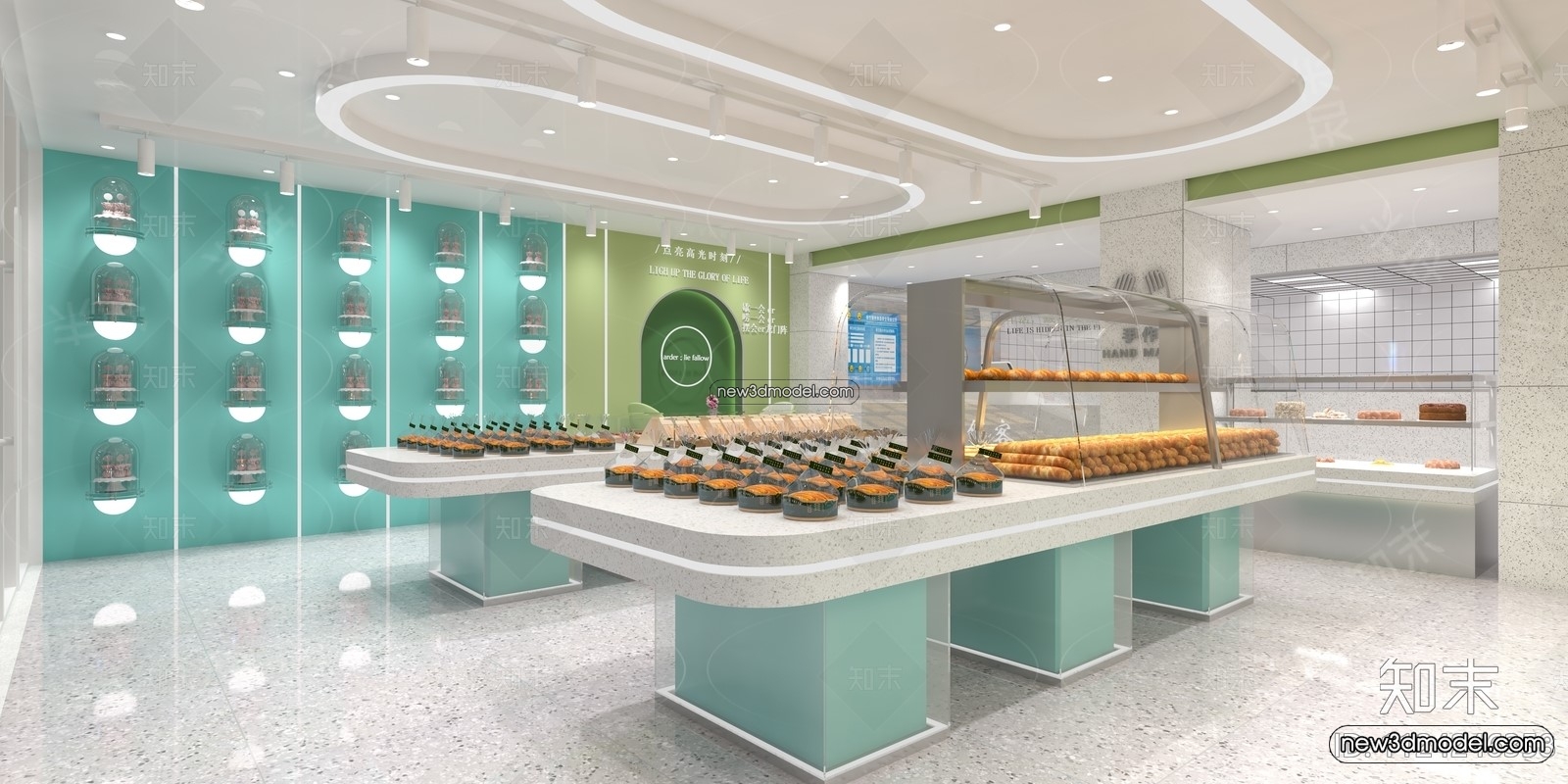 Restaurant and Fastfood 3D Scene – 3D Blocks – 125 – VRAY - thumbnail 2