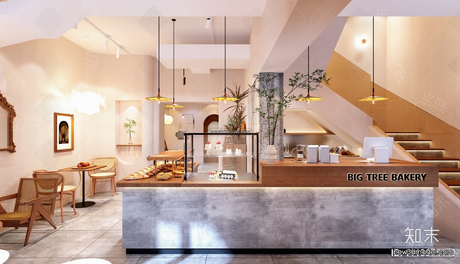 Restaurant and Fastfood 3D Scene – 3D Blocks – 126 – VRAY - thumbnail 4