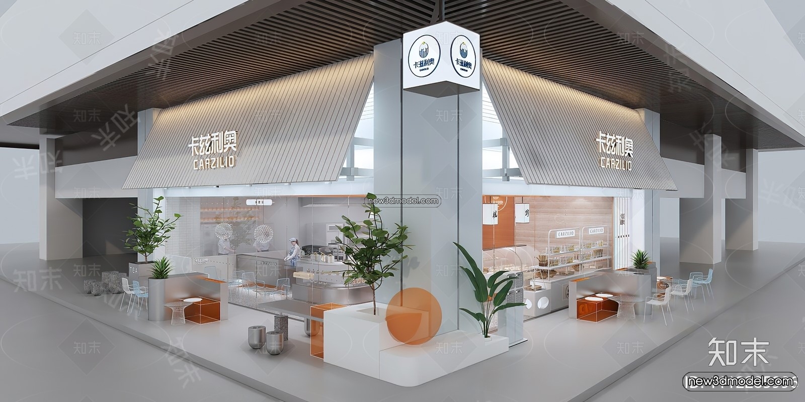 Restaurant and Fastfood 3D Scene – 3D Blocks – 127 – VRAY - thumbnail 4