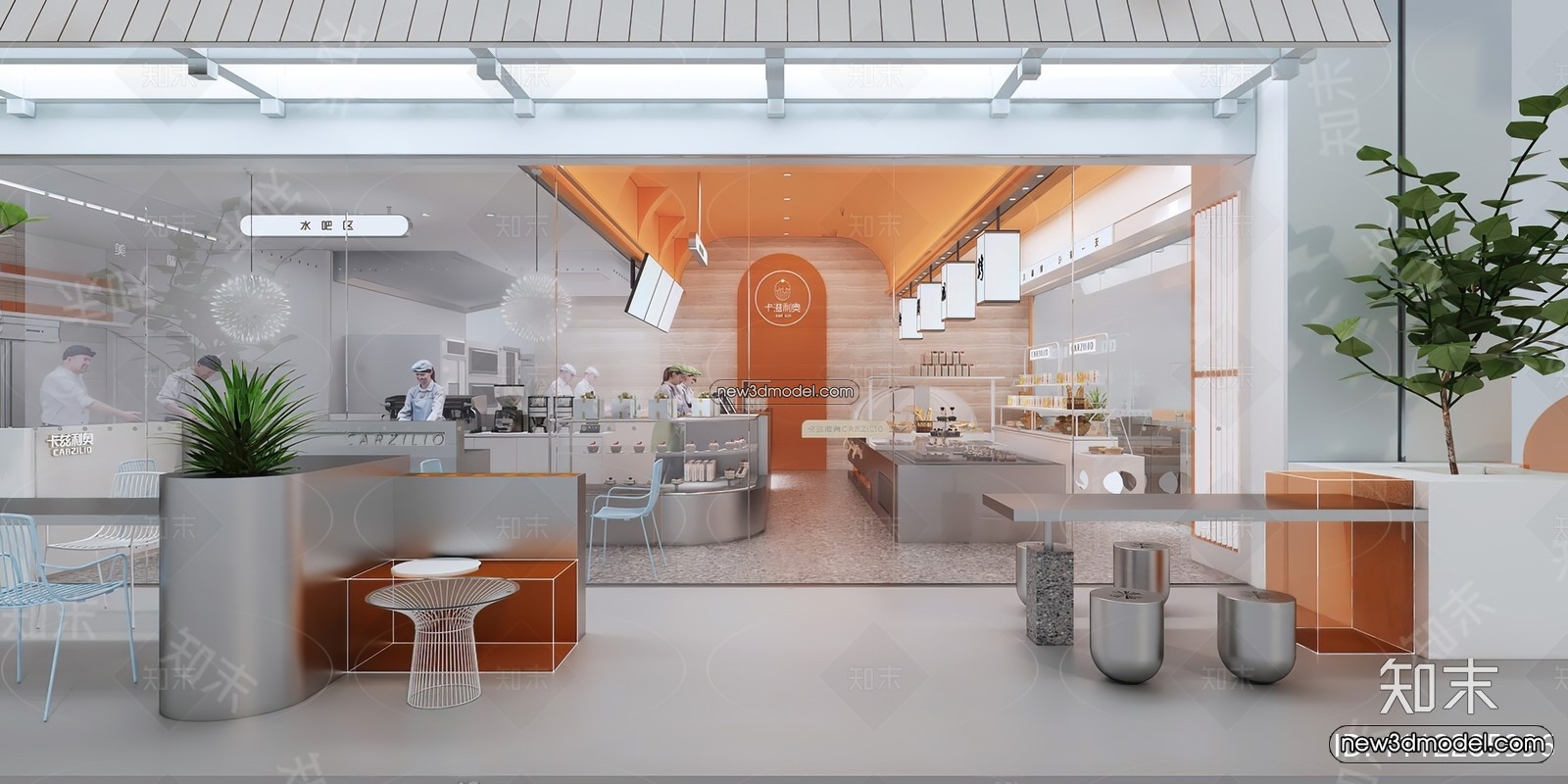 Restaurant and Fastfood 3D Scene – 3D Blocks – 127 – VRAY - thumbnail 2