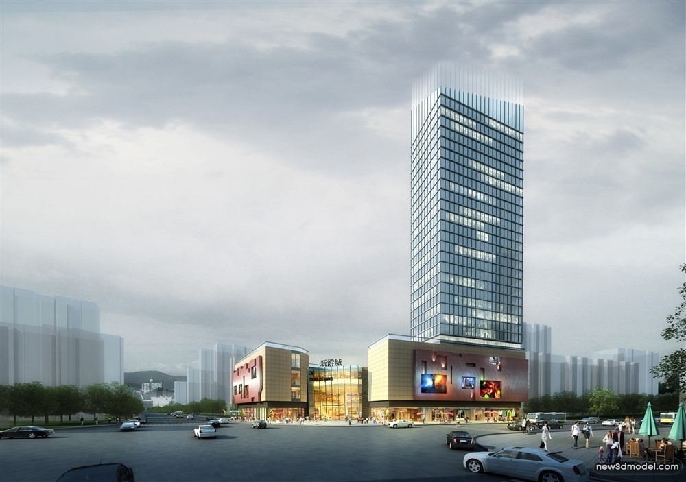 3D Models of Commercial Building – Exterior 3D Scenes – 305 – VRAY - thumbnail 2