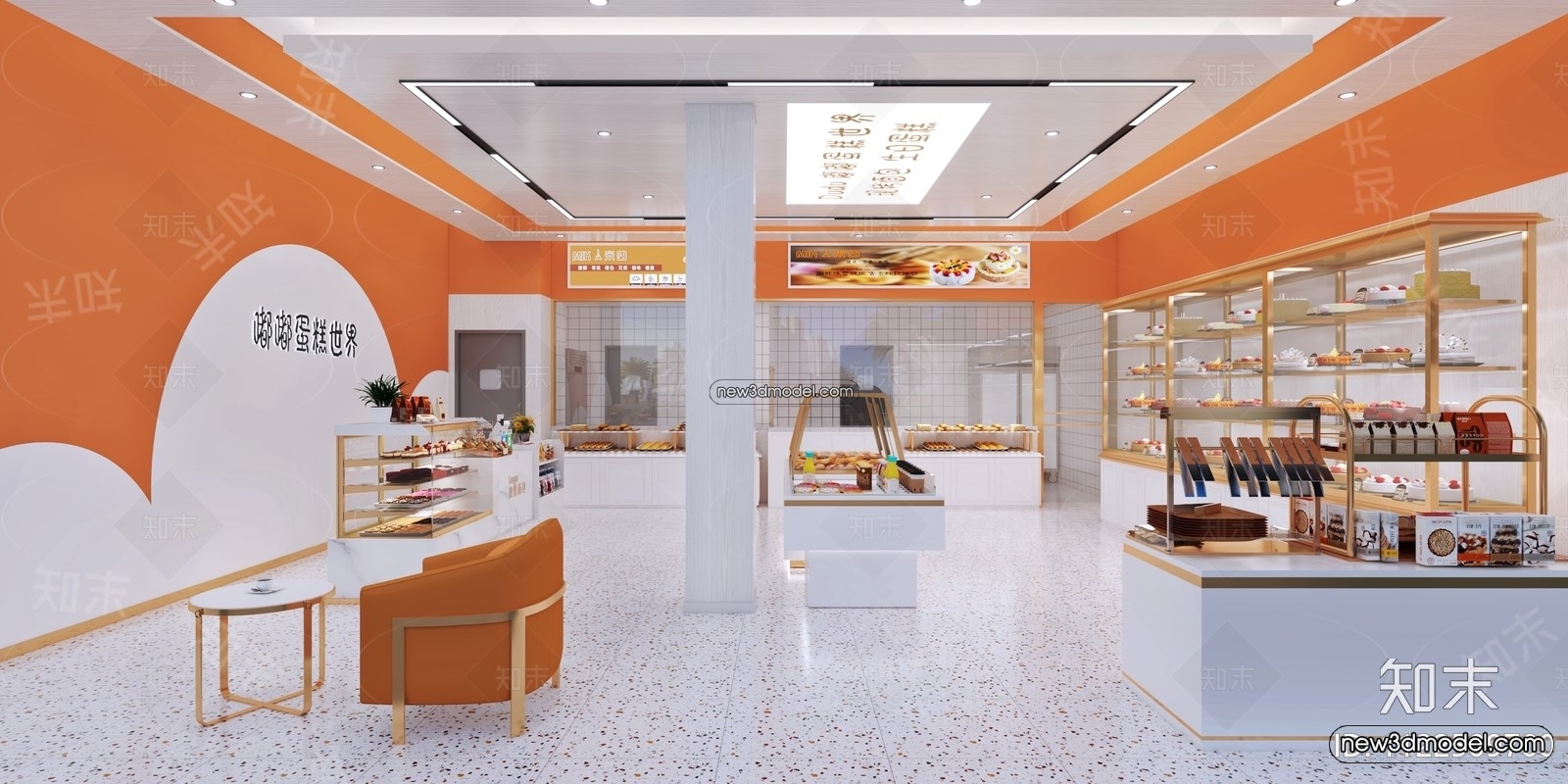 Restaurant and Fastfood 3D Scene – 3D Blocks – 129 – VRAY - thumbnail 2
