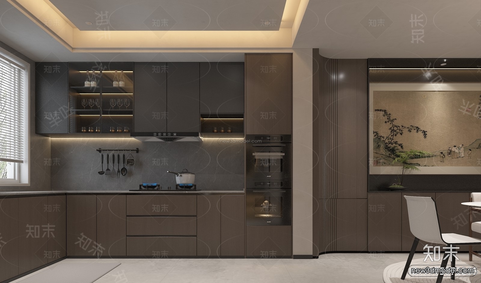 Modern Style Interior 3D Blocks and 3D Models – Living Room 3D Scene – 049 – CORONA - thumbnail 3