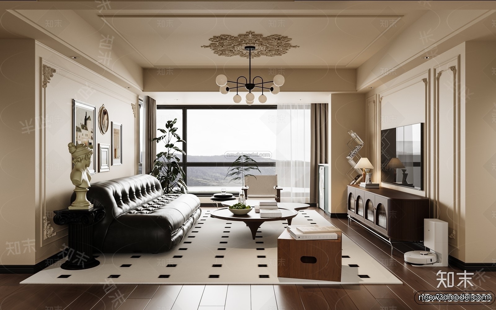 Modern Style Interior 3D Blocks and 3D Models – Living Room 3D Scene – 274 – CORONA - thumbnail 4