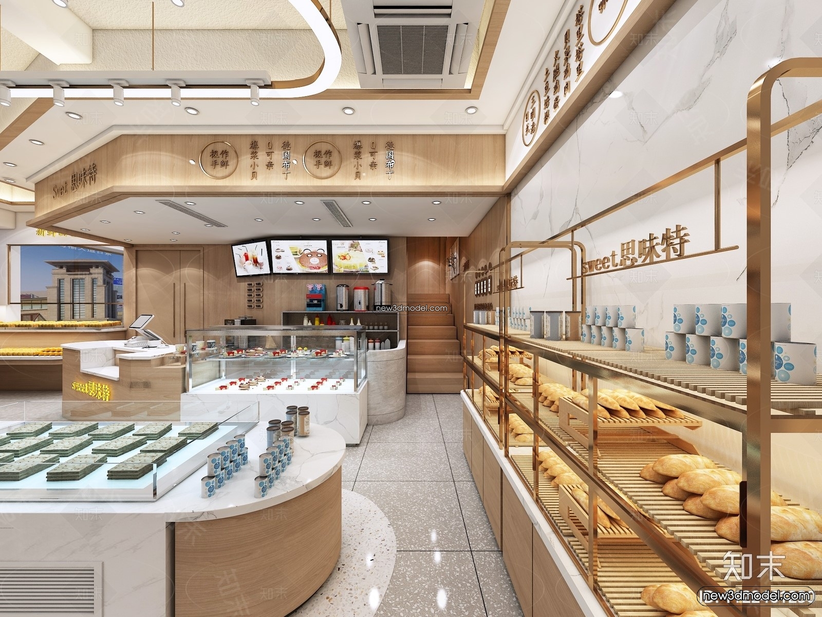 Restaurant and Fastfood 3D Scene – 3D Blocks – 131 – VRAY - thumbnail 4