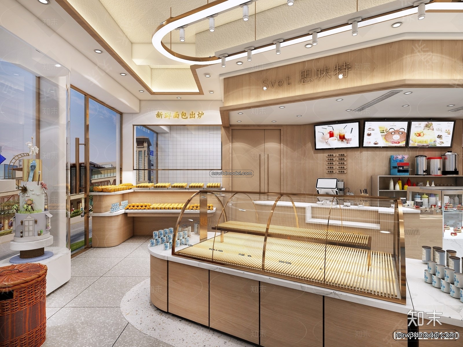 Restaurant and Fastfood 3D Scene – 3D Blocks – 131 – VRAY - thumbnail 2