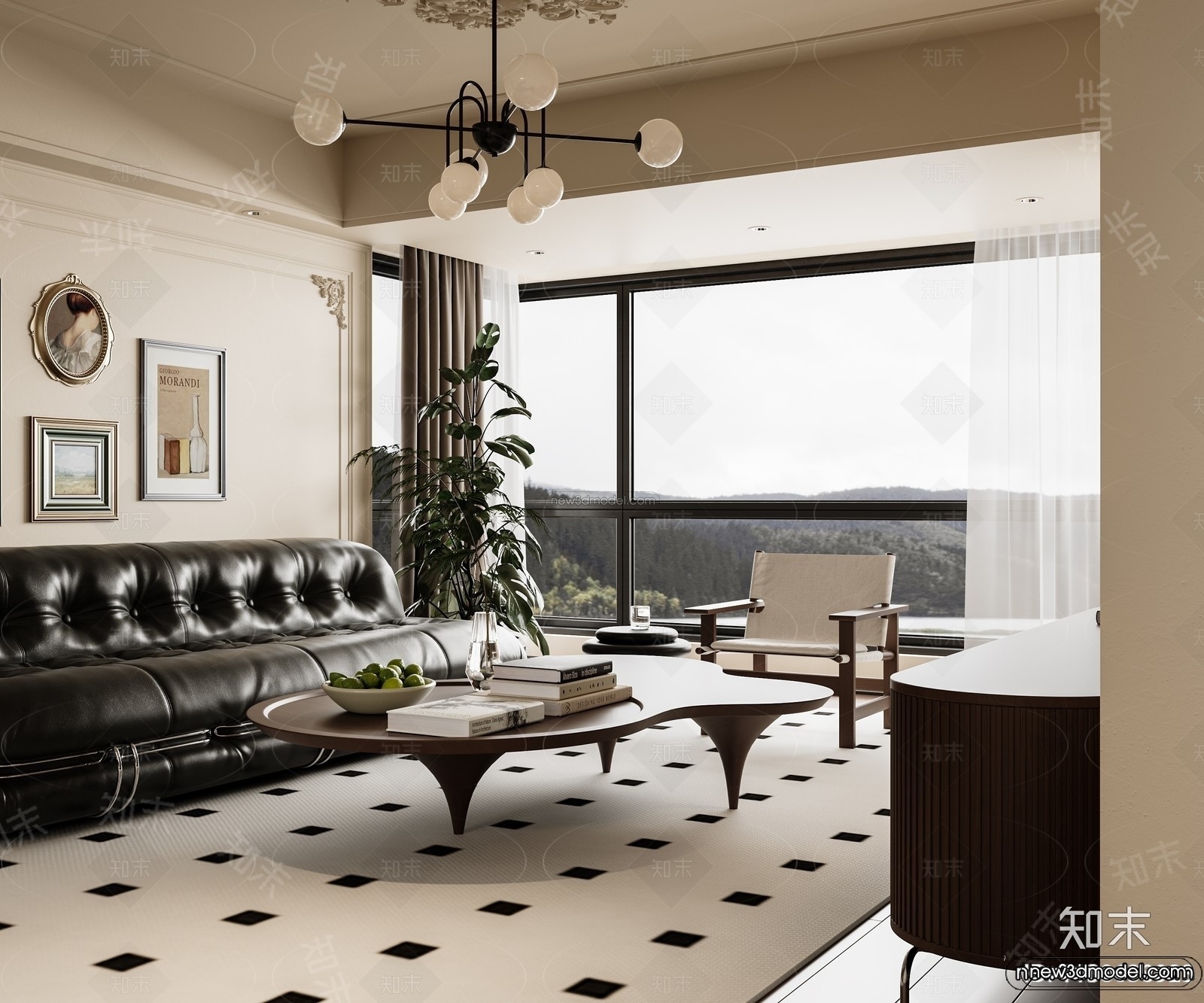 Modern Style Interior 3D Blocks and 3D Models – Living Room 3D Scene – 274 – CORONA - thumbnail 3