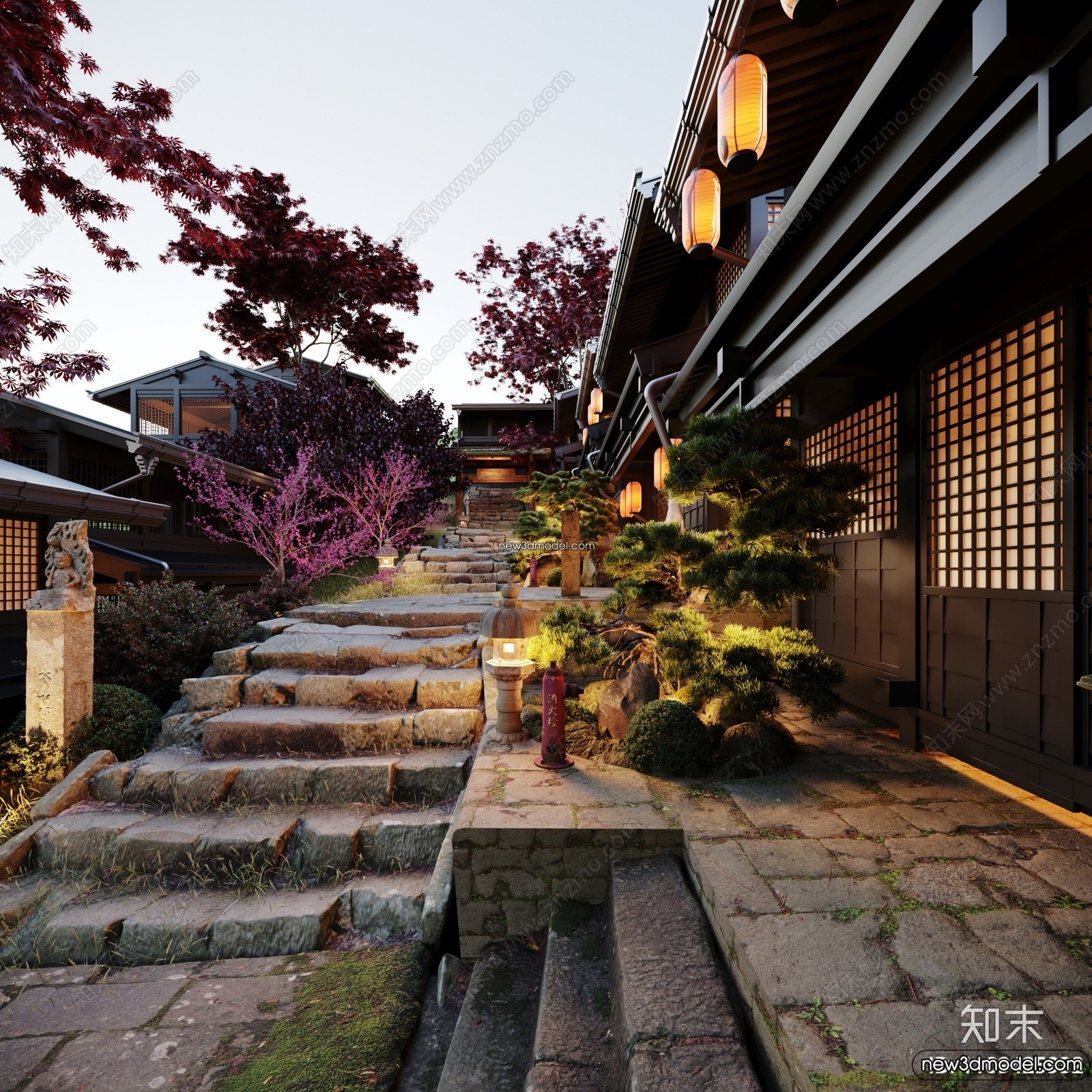 Exterior 3D Models of Pagoda – 3D Scenes – 078 – VRAY - thumbnail 2