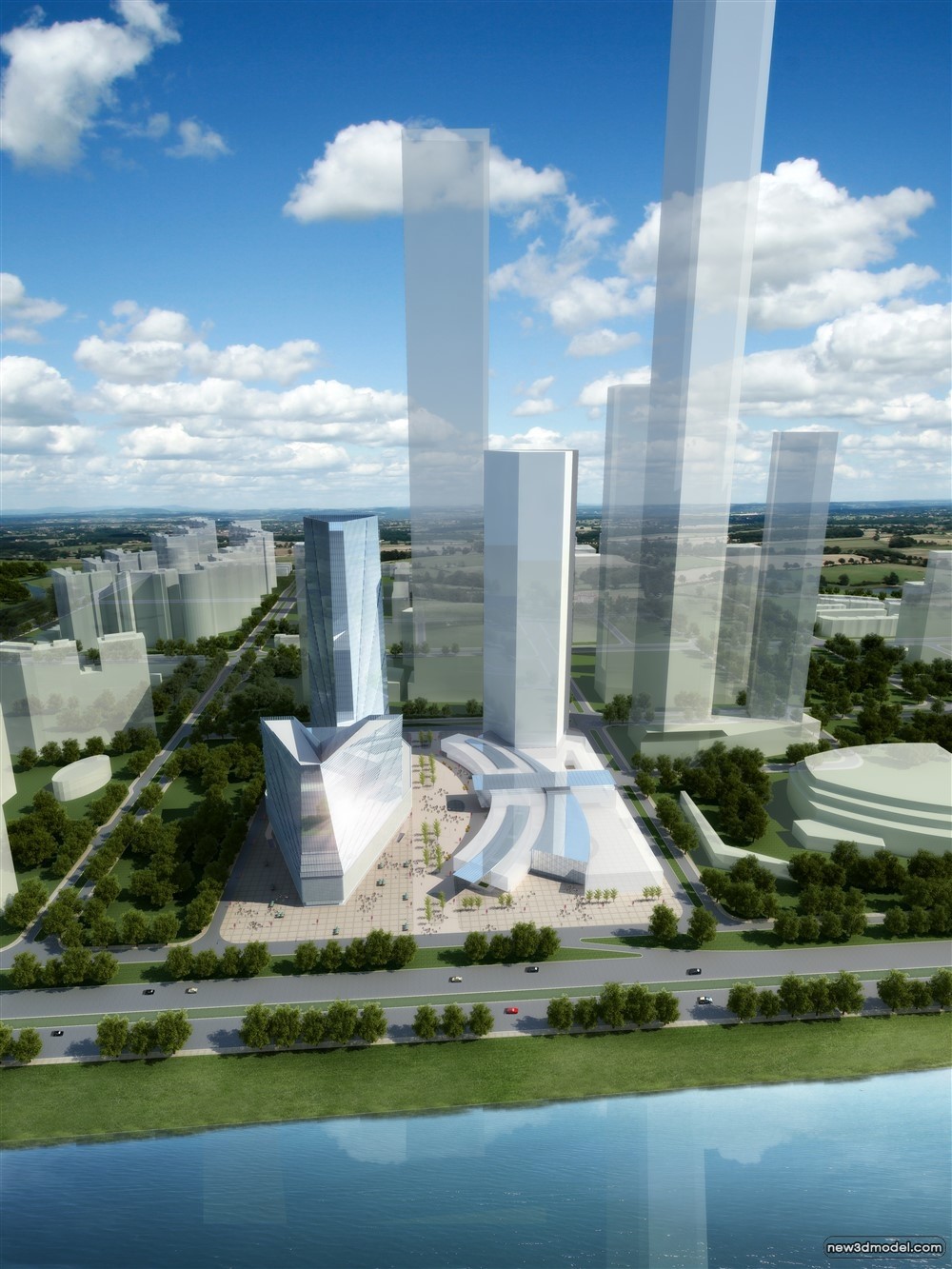 3D Models of Commercial Building – Exterior 3D Scenes – 307 – VRAY - thumbnail 2