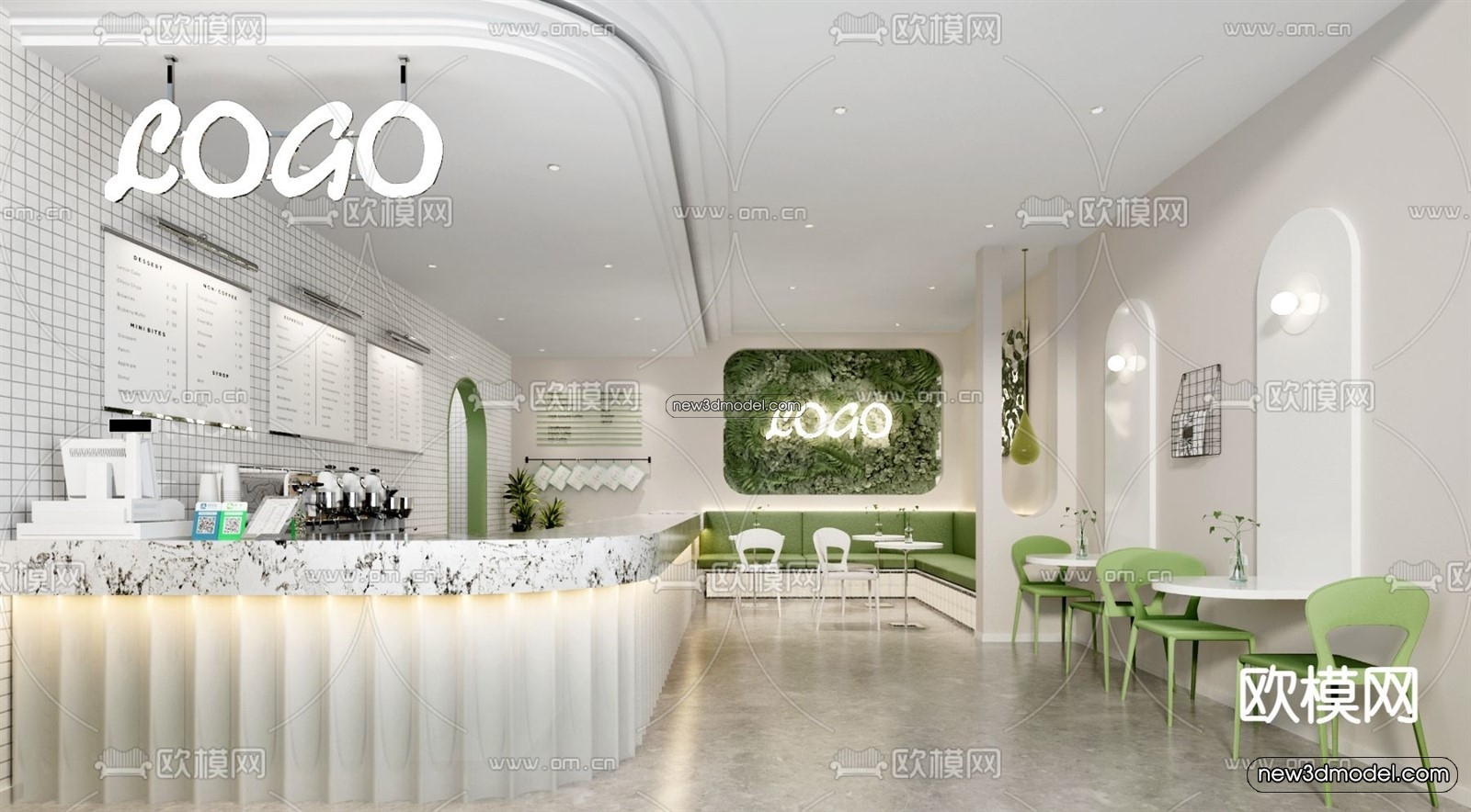 Restaurant and Fastfood 3D Scene – 3D Blocks – 133 – VRAY - thumbnail 2