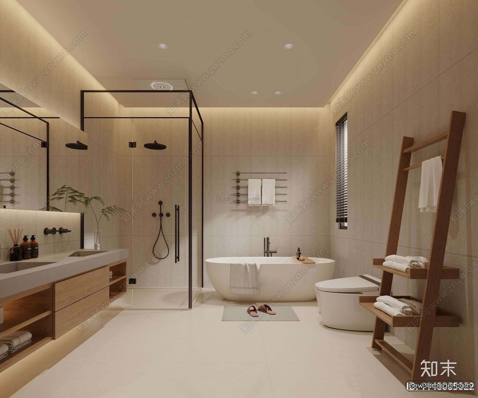 Modern Style Interior 3D Blocks and 3D Models – Bedroom 3D Scene – 582 – CORONA - thumbnail 2
