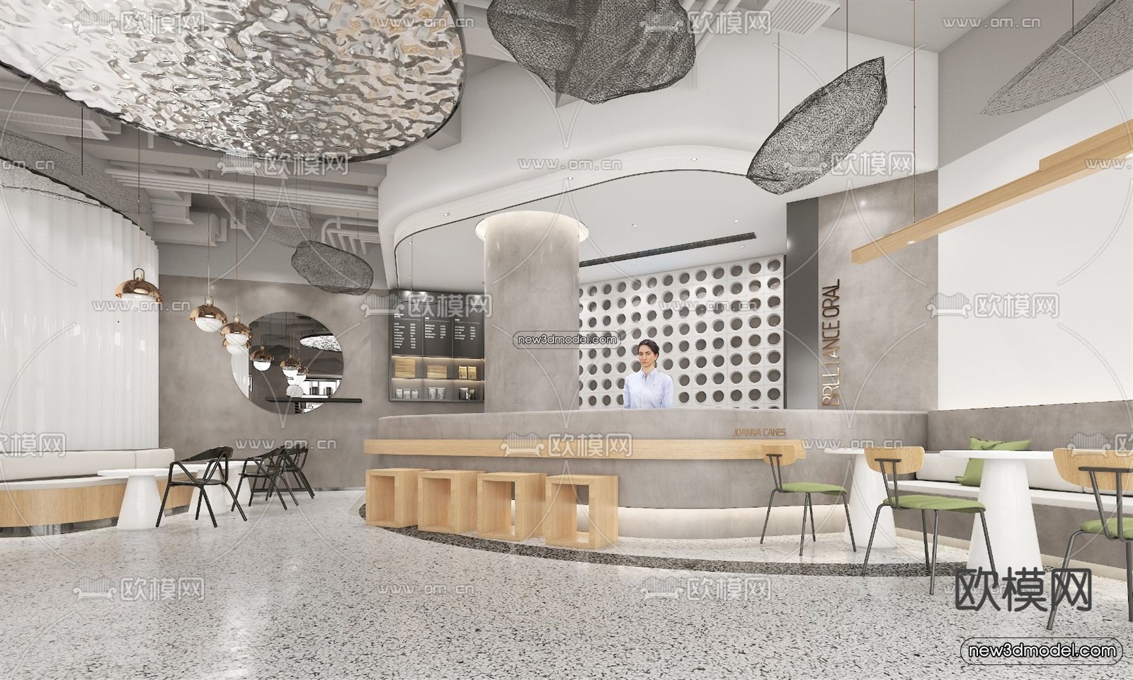Restaurant and Fastfood 3D Scene – 3D Blocks – 138 – VRAY - thumbnail 2