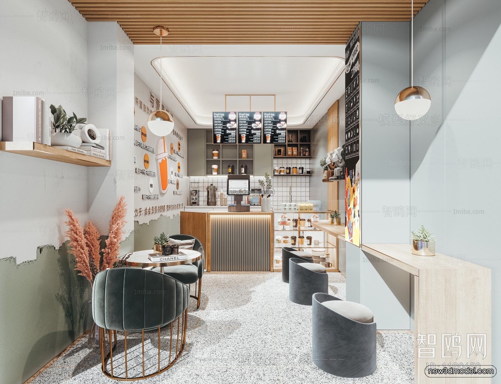 Restaurant and Fastfood 3D Scene – 3D Blocks – 137 – VRAY - thumbnail 4