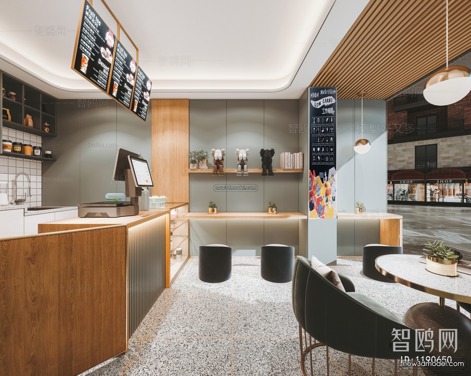 Restaurant and Fastfood 3D Scene – 3D Blocks – 137 – VRAY - thumbnail 3