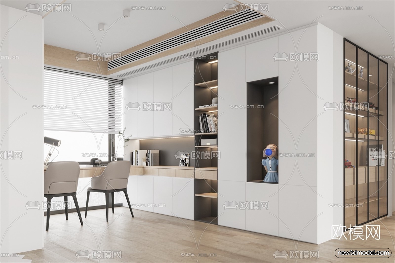 Nordic Style Interior 3D Blocks – Living Room 3D Model – 007 – VRAY - thumbnail 3