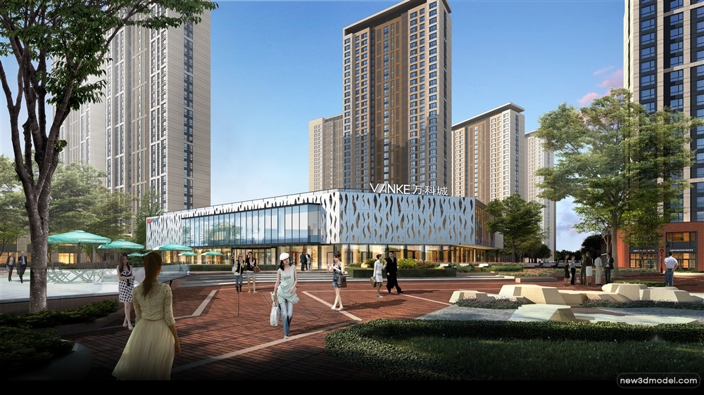 3D Models of Commercial Building – Exterior 3D Scenes – 515 – VRAY - thumbnail 5