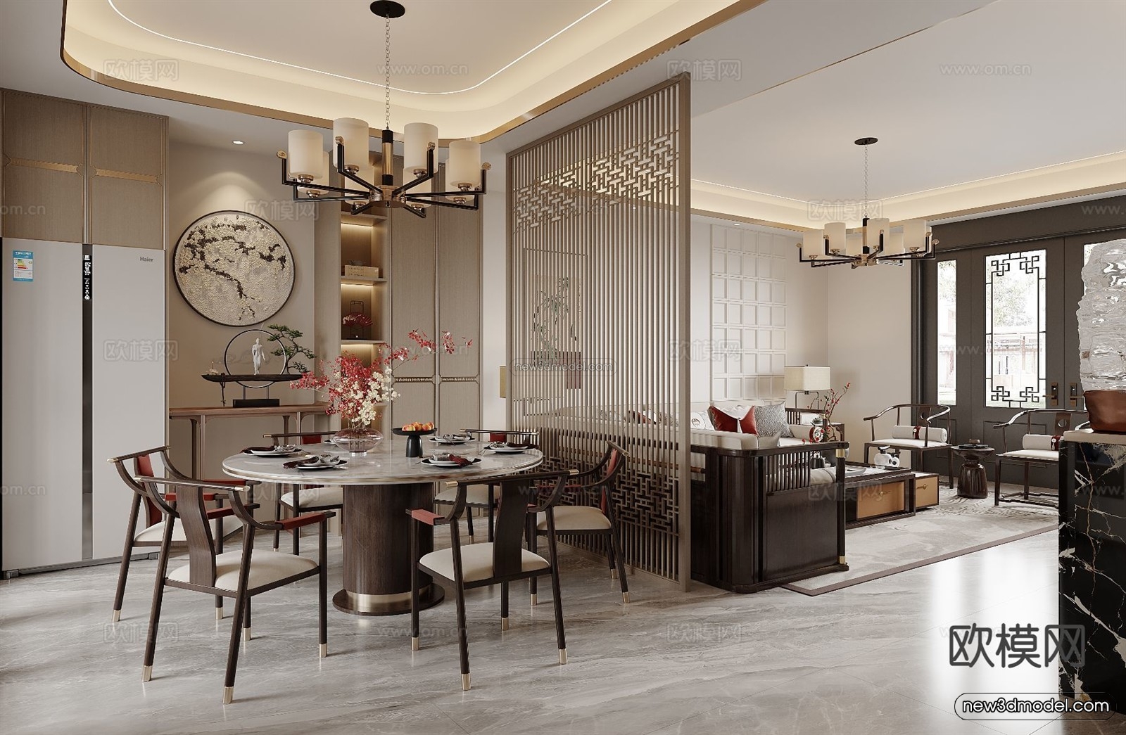 Modern Style Interior 3D Blocks and 3D Models – Living Room 3D Scene – 281 – CORONA - thumbnail 2