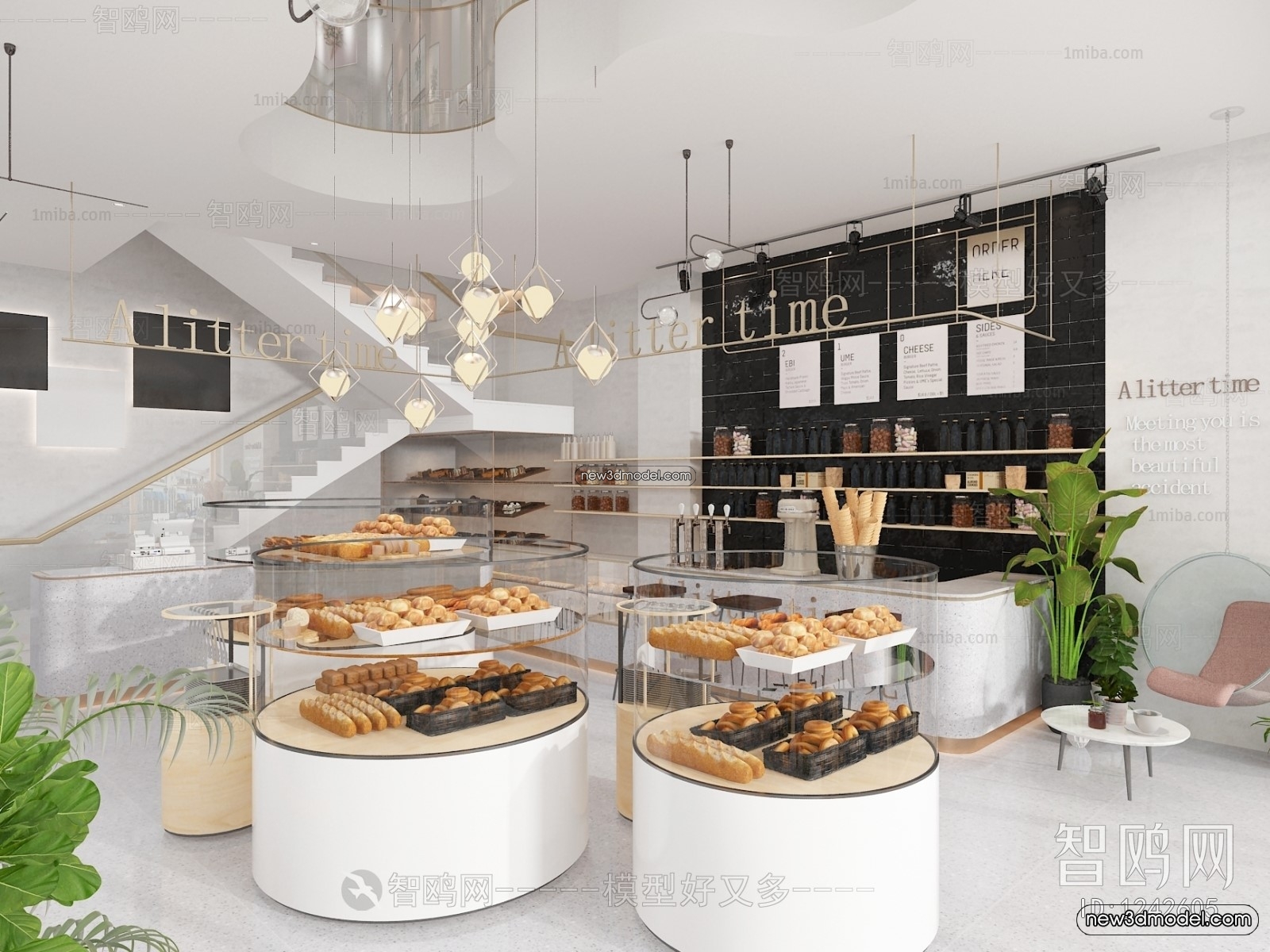 Restaurant and Fastfood 3D Scene – 3D Blocks – 141 – VRAY - thumbnail 3