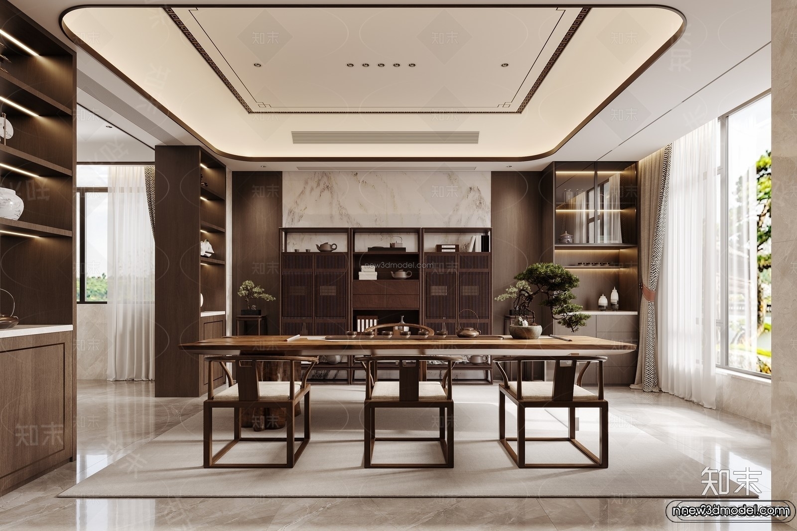 Modern Style Interior 3D Blocks and 3D Models – Living Room 3D Scene – 058 – CORONA - thumbnail 3