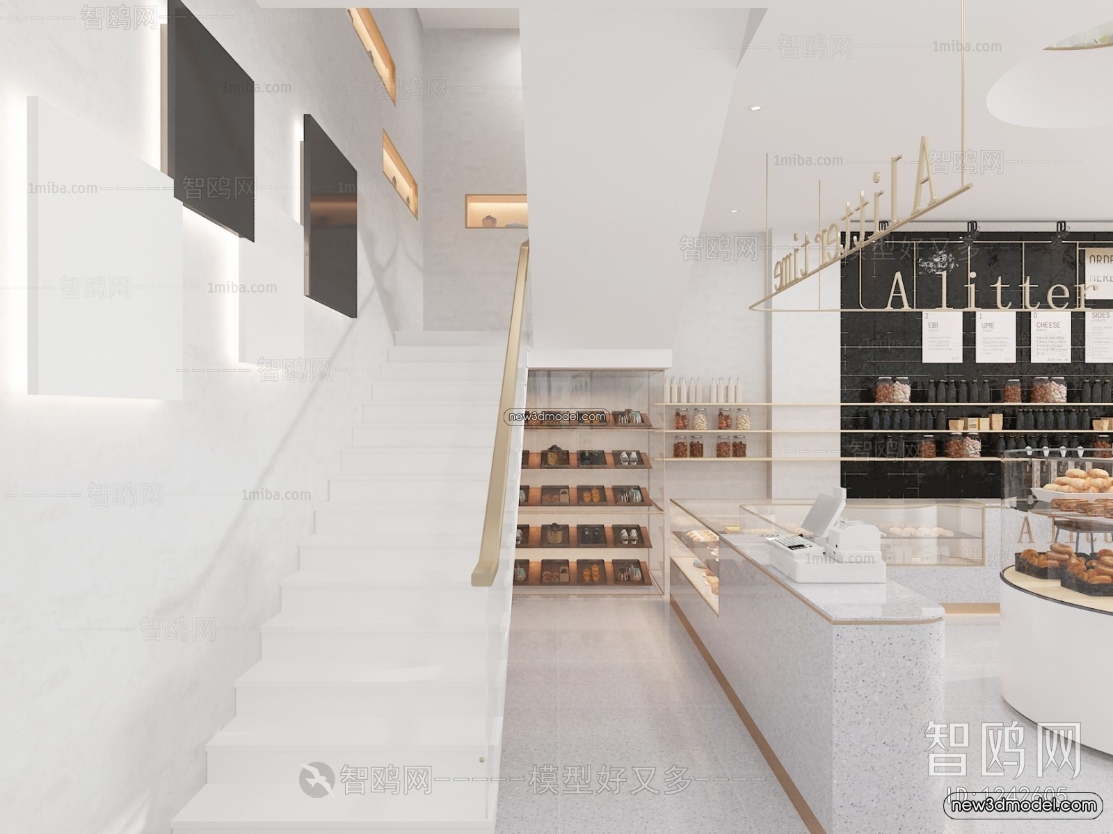 Restaurant and Fastfood 3D Scene – 3D Blocks – 141 – VRAY - thumbnail 2