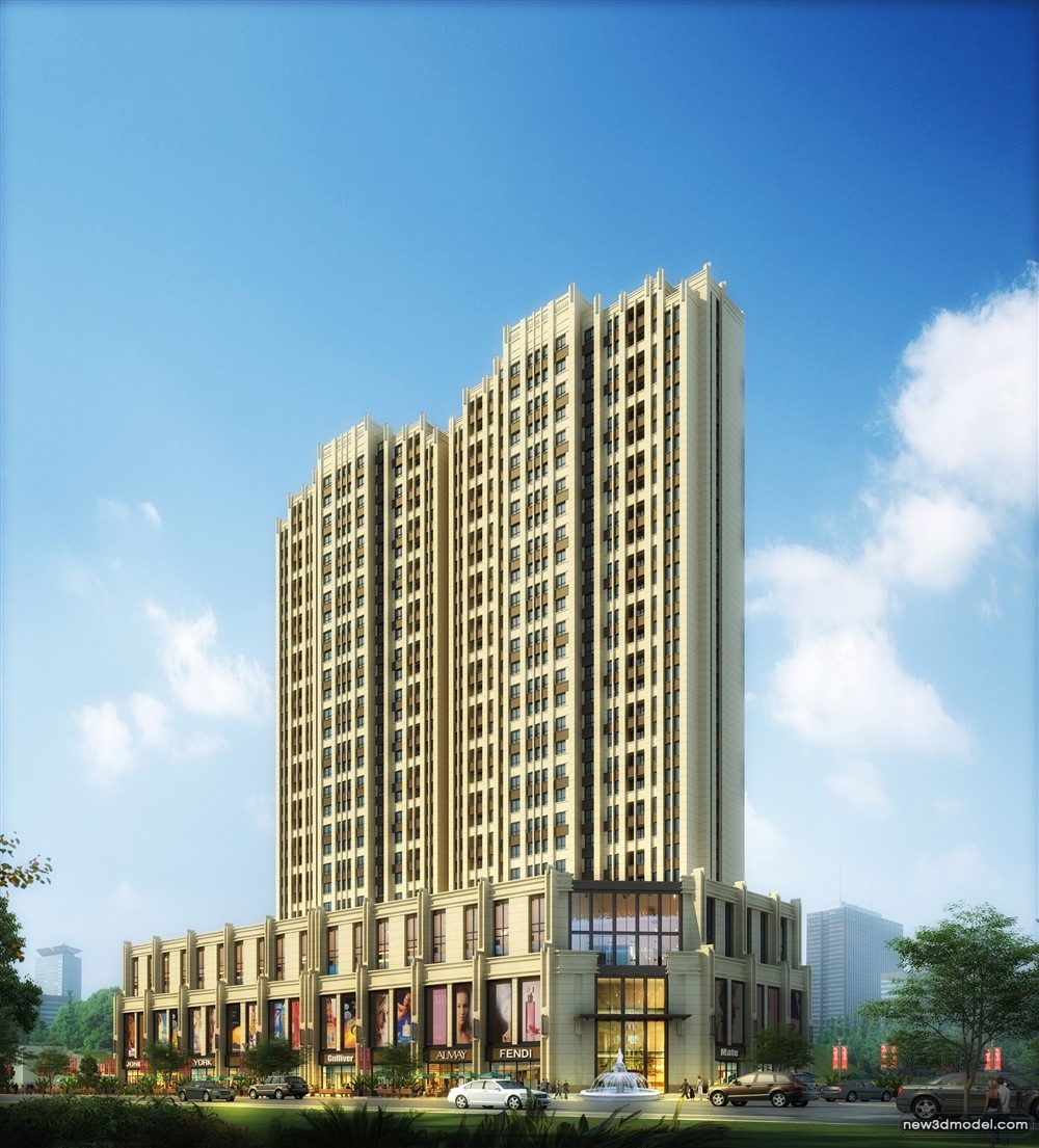 3D Models of Commercial Building – Exterior 3D Scenes – 512 – VRAY - thumbnail 3