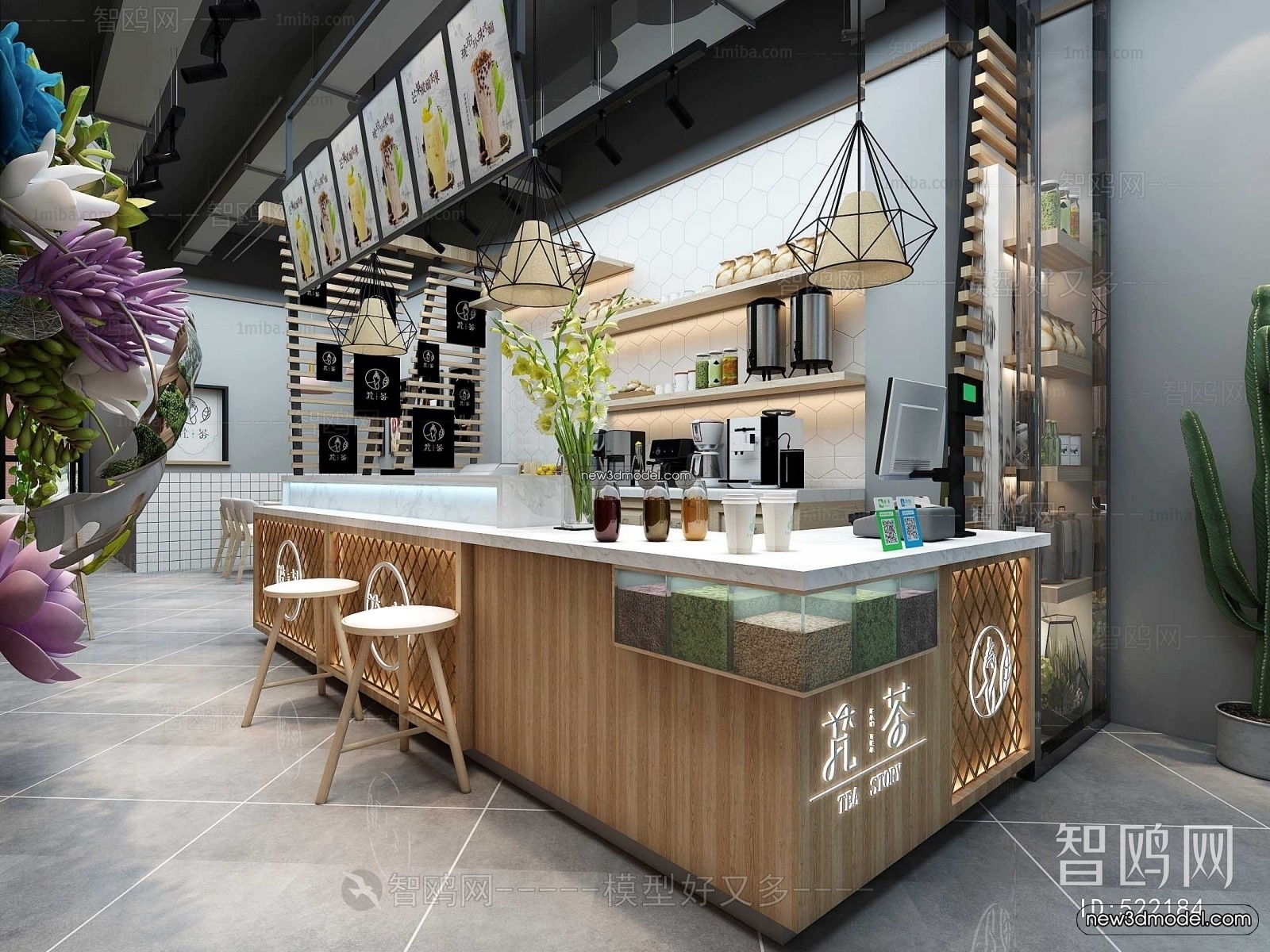 Restaurant and Fastfood 3D Scene – 3D Blocks – 147 – VRAY - thumbnail 3